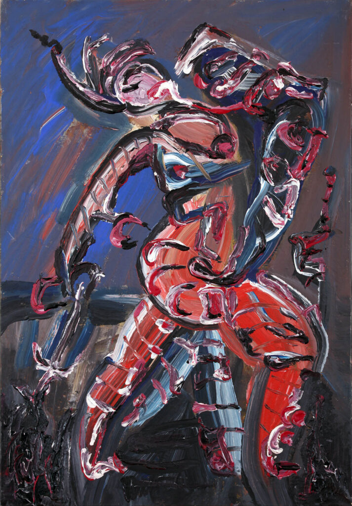 Abstract painting "Tango for Two" by Mikkel Urup, illustrating a passionate dance, 2010